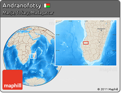 Shaded Relief Location Map of Andranofotsy