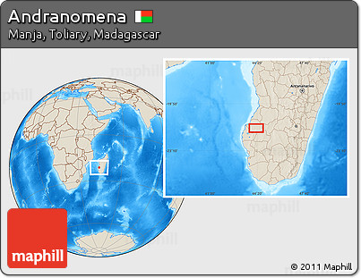 Shaded Relief Location Map of Andranomena