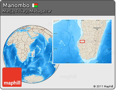 Shaded Relief Location Map of Manombo