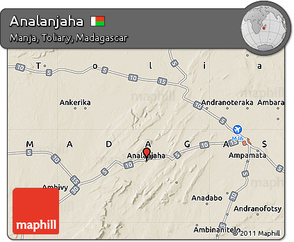 Shaded Relief Map of Analanjaha