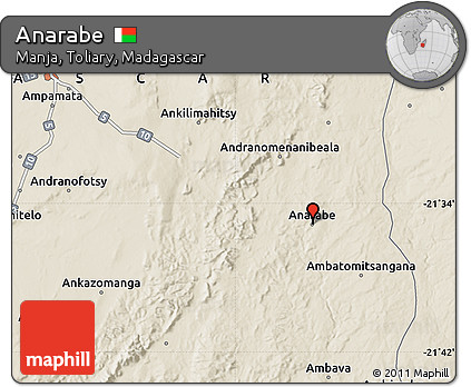 Shaded Relief Map of Anarabe