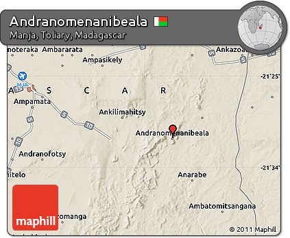 Shaded Relief Map of Andranomenanibeala