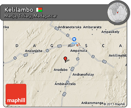 Shaded Relief Map of Kelilambo