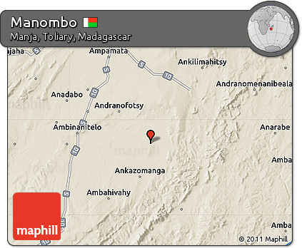 Shaded Relief Map of Manombo
