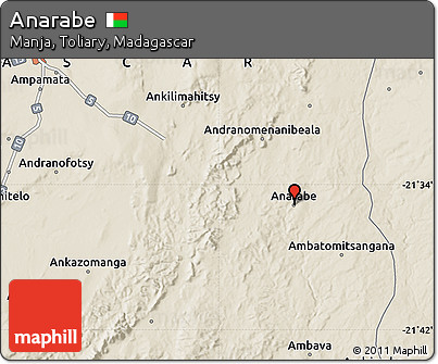 Shaded Relief Map of Anarabe