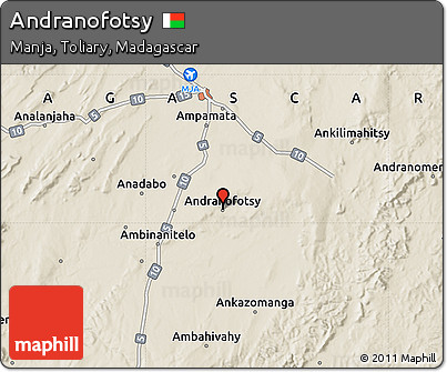 Shaded Relief Map of Andranofotsy
