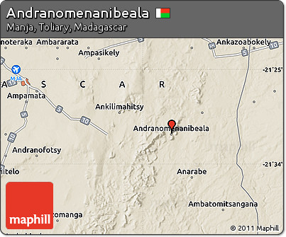 Shaded Relief Map of Andranomenanibeala
