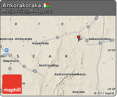 Shaded Relief Map of Ankorakoraka