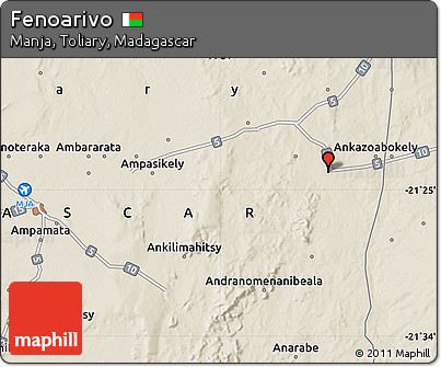 Shaded Relief Map of Fenoarivo