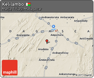 Shaded Relief Map of Kelilambo