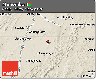 Shaded Relief Map of Manombo