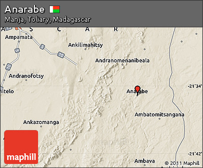 Shaded Relief Map of Anarabe