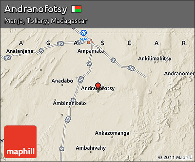 Shaded Relief Map of Andranofotsy