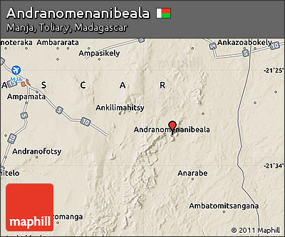 Shaded Relief Map of Andranomenanibeala