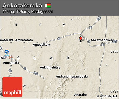 Shaded Relief Map of Ankorakoraka