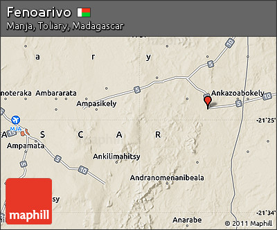 Shaded Relief Map of Fenoarivo