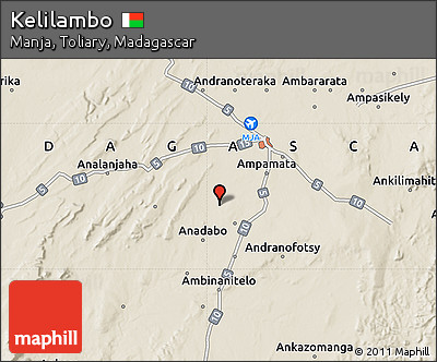 Shaded Relief Map of Kelilambo