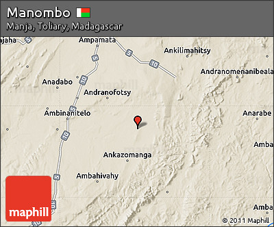 Shaded Relief Map of Manombo