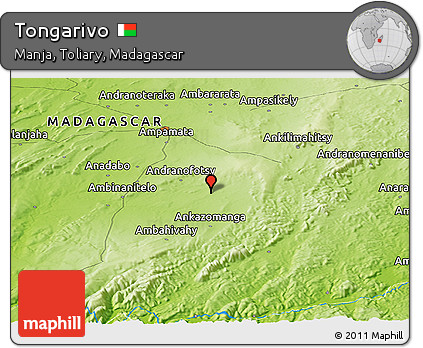 Physical Panoramic Map of Tongarivo