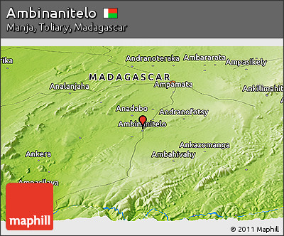 Physical Panoramic Map of Ambinanitelo