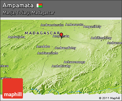 Physical Panoramic Map of Ampamata