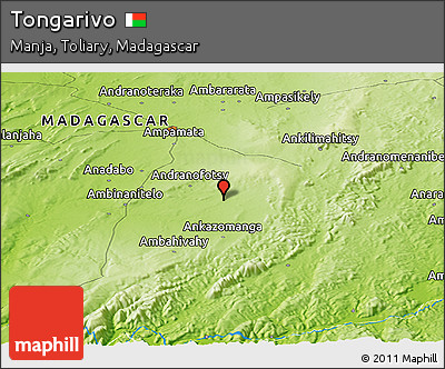 Physical Panoramic Map of Tongarivo