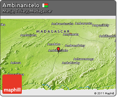 Physical Panoramic Map of Ambinanitelo