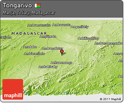 Physical Panoramic Map of Tongarivo