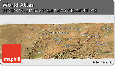 Satellite Panoramic Map of the Area around 21° 33' 19" S, 44° 16' 29" E