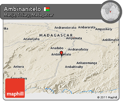 Shaded Relief Panoramic Map of Ambinanitelo
