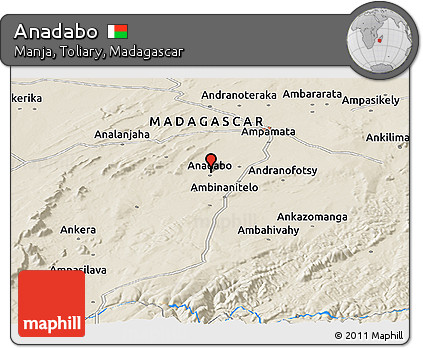 Shaded Relief Panoramic Map of Anadabo