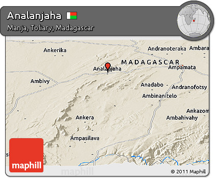 Shaded Relief Panoramic Map of Analanjaha