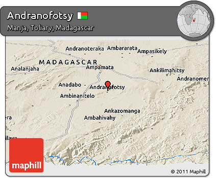 Shaded Relief Panoramic Map of Andranofotsy