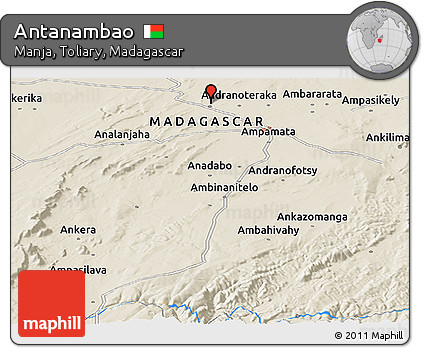 Shaded Relief Panoramic Map of Antanambao