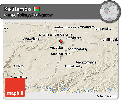 Shaded Relief Panoramic Map of Kelilambo