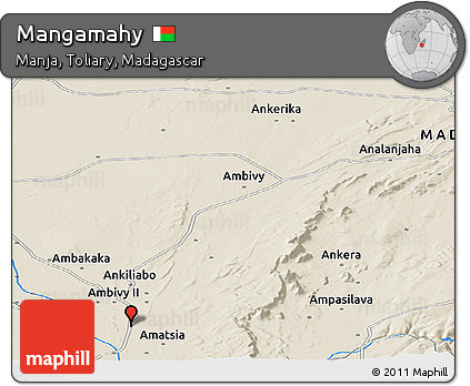 Shaded Relief Panoramic Map of Mangamahy