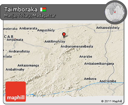 Shaded Relief Panoramic Map of Taimboraka
