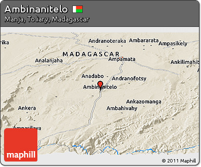Shaded Relief Panoramic Map of Ambinanitelo
