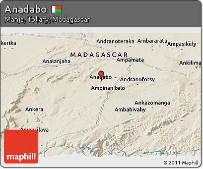 Shaded Relief Panoramic Map of Anadabo