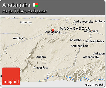 Shaded Relief Panoramic Map of Analanjaha