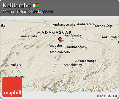 Shaded Relief Panoramic Map of Kelilambo