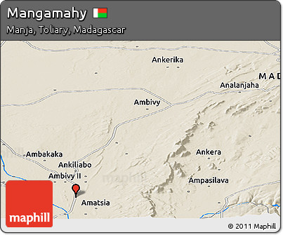 Shaded Relief Panoramic Map of Mangamahy