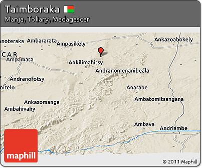 Shaded Relief Panoramic Map of Taimboraka