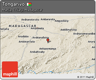 Shaded Relief Panoramic Map of Tongarivo
