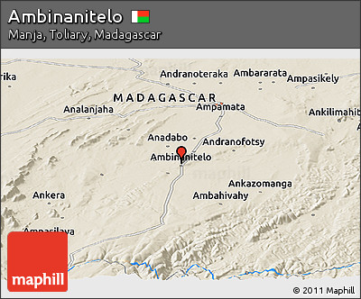 Shaded Relief Panoramic Map of Ambinanitelo