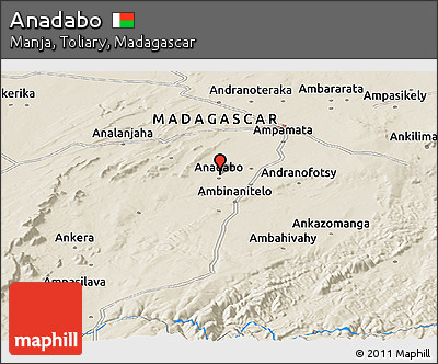 Shaded Relief Panoramic Map of Anadabo