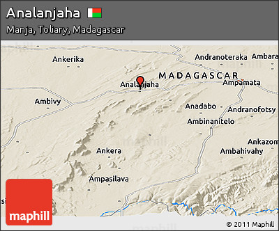 Shaded Relief Panoramic Map of Analanjaha