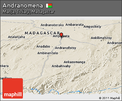 Shaded Relief Panoramic Map of Andranomena