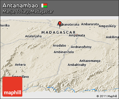 Shaded Relief Panoramic Map of Antanambao
