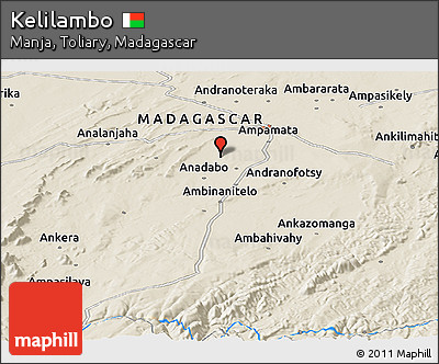 Shaded Relief Panoramic Map of Kelilambo